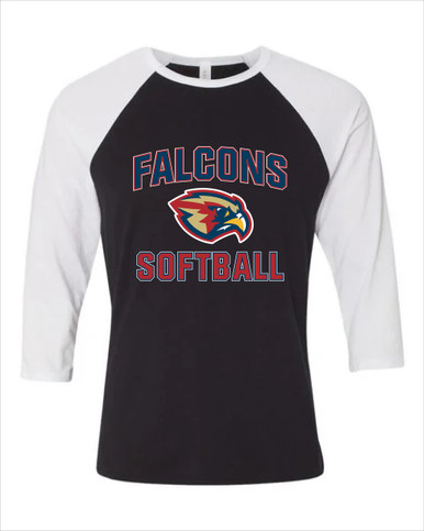 Pebblebrook Falcons Softball #1 Women's Baseball T-Shirt