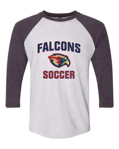 Pebblebrook Falcons Soccer #1 Women's Baseball T-Shirt