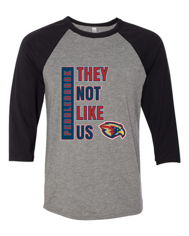 Pebblebrook Falcons They Not Like Us #1 Women's Baseball T-Shirt