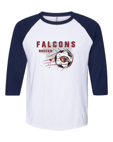Pebblebrook Falcons Soccer #2 Men's Baseball T-Shirt