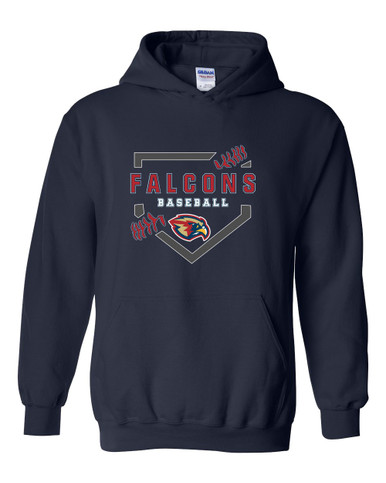 Pebblebrook Falcons Baseball #2 Men's Hoodie