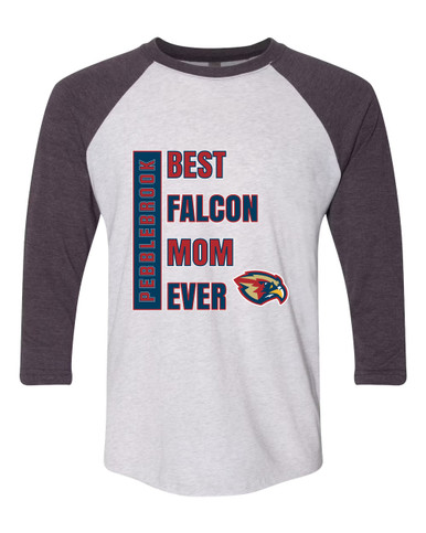 Pebblebrook Falcons Best Falcon Mom Women's Baseball T-Shirt