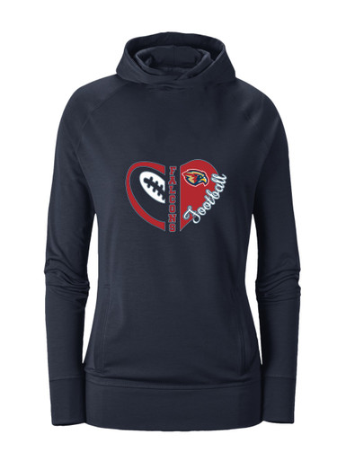 Pebblebrook Falcons Heart Football Women's Hoodie