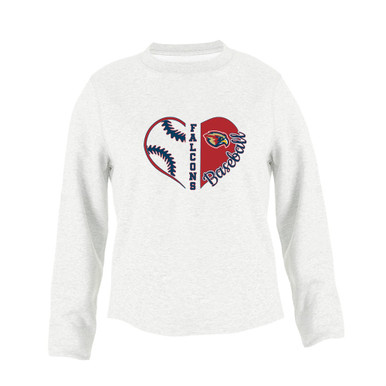 Pebblebrook Falcons Heart Baseball Women's Sweatshirt