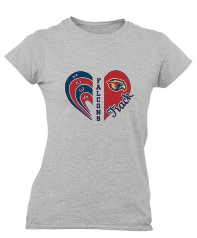Pebblebrook Falcons Heart Track Women's Premium SS T-Shirt