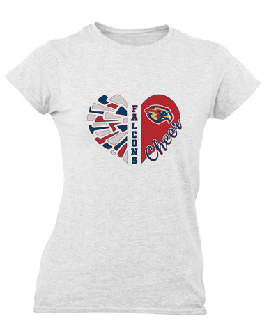 Pebblebrook Falcons Heart Cheer Women's Premium SS T-Shirt