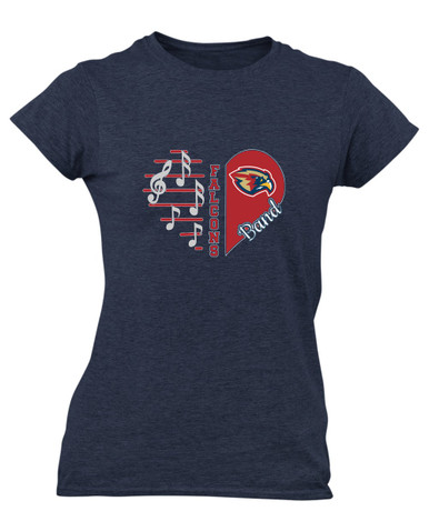 Pebblebrook Falcons Heart Band Women's SS T-Shirt