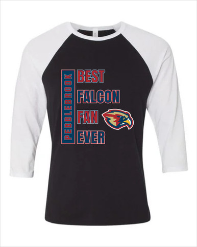 Pebblebrook Falcons Best Falcon Fan Women's Baseball T-Shirt
