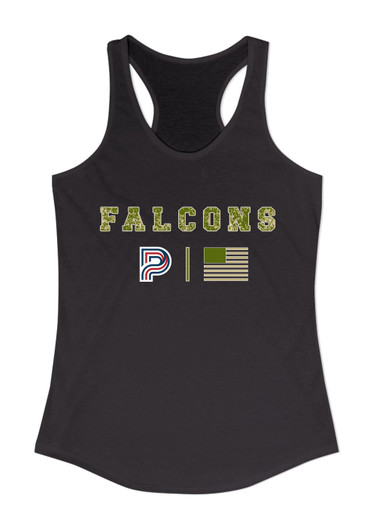 Pebblebrook Falcons P Script Camo Flag Women's Tank Top