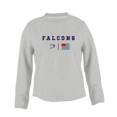 Pebblebrook Falcons P Script Team Colors Flag Women's Sweatshirt