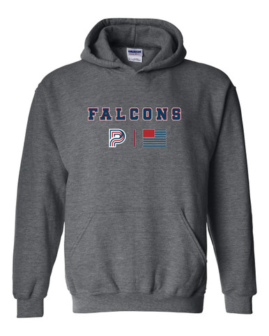 Pebblebrook Falcons P Script Team Colors Flag Men's Hoodie