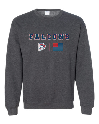 Pebblebrook Falcons P Script Team Colors Flag Men's Sweatshirt