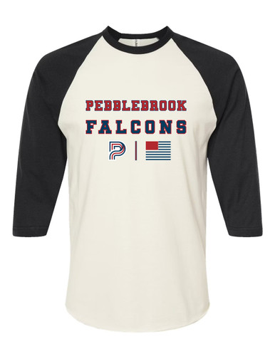 Pebblebrook Falcons P Script Spirit Flag Women's Baseball T-Shirt