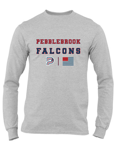 Pebblebrook Falcons P Script Spirit Flag Men's Premium LS T-Shirt