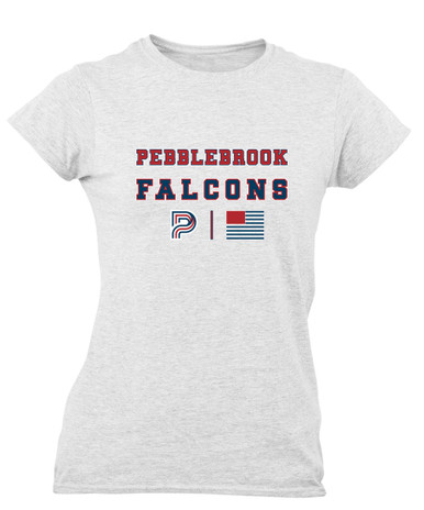 Pebblebrook Falcons P Script Spirit Flag Women's SS T-Shirt