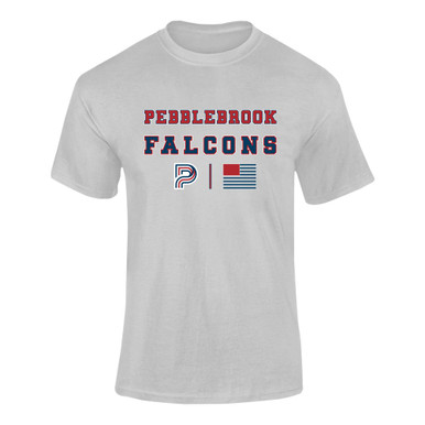 Pebblebrook Falcons P Script Spirit Flag Men's SS T-Shirt