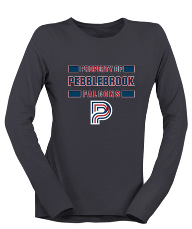 Pebblebrook Falcons P Script Property Of Women's LS T-Shirt