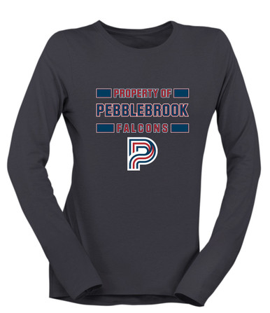 Pebblebrook Falcons P Script Property Of Women's Premium LS T-Shirt