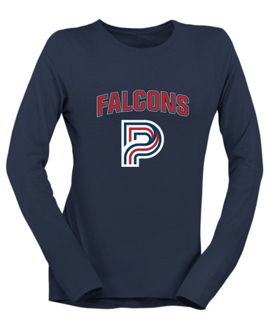 Pebblebrook Falcons P Script Mascot #6 Women's Premium LS T-Shirt
