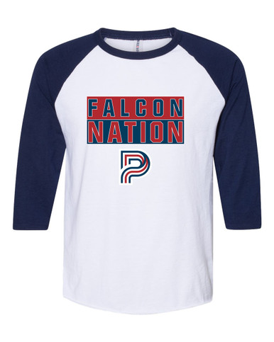 Pebblebrook Falcons P Script Nation #1 Women's Baseball T-Shirt