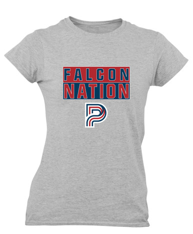 Pebblebrook Falcons P Script Nation #1 Women's Premium SS T-Shirt