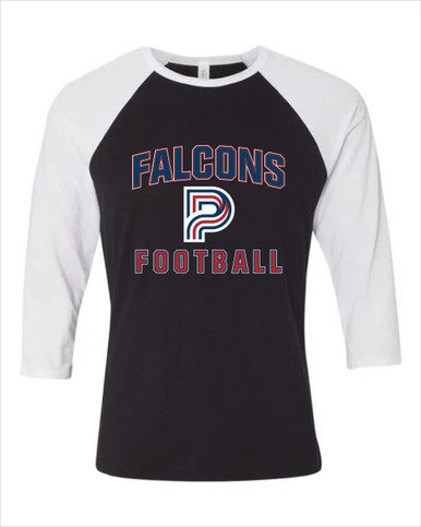 Pebblebrook Falcons P Script Football #1 Men's Baseball T-Shirt