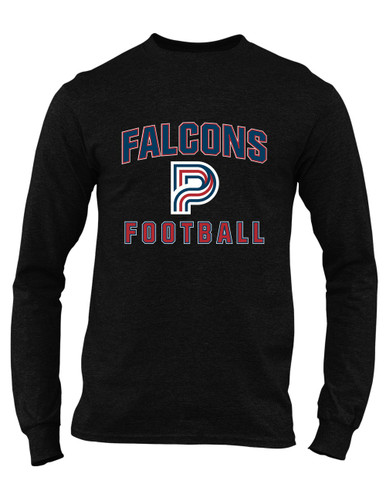 Pebblebrook Falcons P Script Football #1 Men's Premium LS T-Shirt