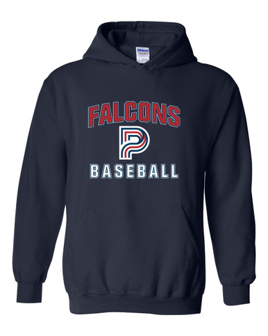 Pebblebrook Falcons P Script Baseball #1 Men's Hoodie