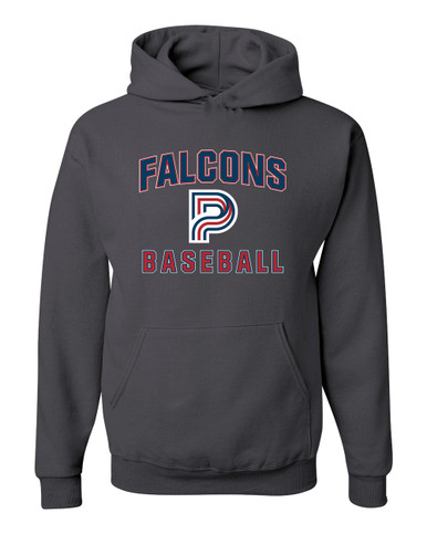 Pebblebrook Falcons P Script Baseball #1 Men's Premium Hoodie