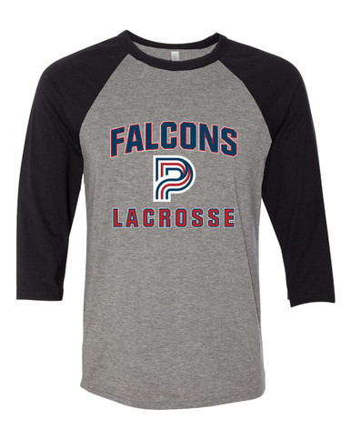Pebblebrook Falcons P Script Lacrosse Men's Baseball T-Shirt