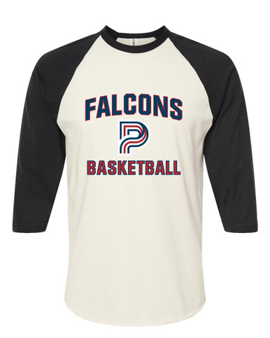 Pebblebrook Falcons P Script Basketball #1 Men's Baseball T-Shirt