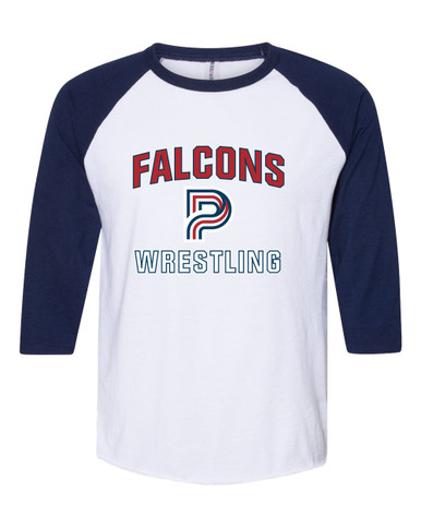 Pebblebrook Falcons P Script Wrestling Men's Baseball T-Shirt