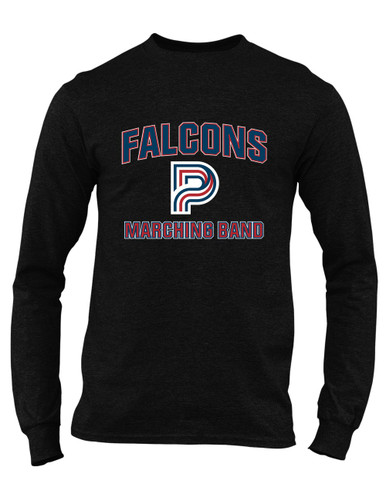 Pebblebrook Falcons P Script Marching Band Men's LS T-Shirt