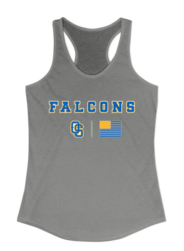 Olathe South Falcons OS Script Team Colors Flag Women's Tank Top