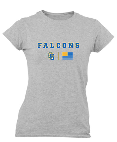 Olathe South Falcons OS Script Team Colors Flag Women's SS T-Shirt