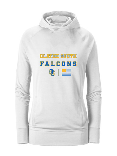 Olathe South Falcons OS Script Spirit Flag Women's Hoodie