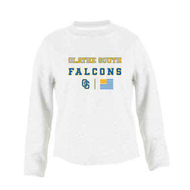 Olathe South Falcons OS Script Spirit Flag Women's Sweatshirt