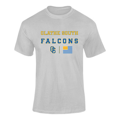 Olathe South Falcons OS Script Spirit Flag Men's Premium SS T-Shirt
