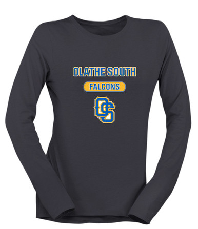 Olathe South Falcons OS Script Mascot #3 Women's Premium LS T-Shirt