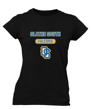 Olathe South Falcons OS Script Mascot #3 Women's SS T-Shirt