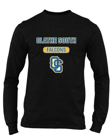 Olathe South Falcons OS Script Mascot #3 Men's Premium LS T-Shirt