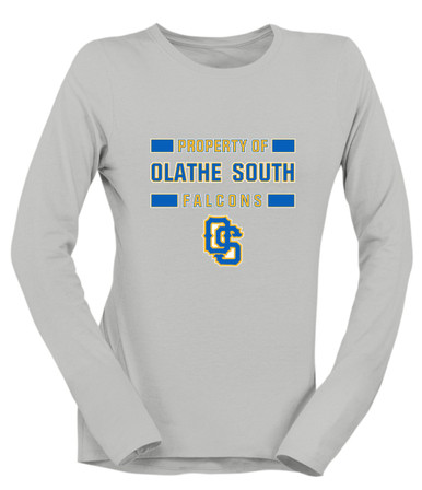 Olathe South Falcons OS Script Property Of Women's Premium LS T-Shirt