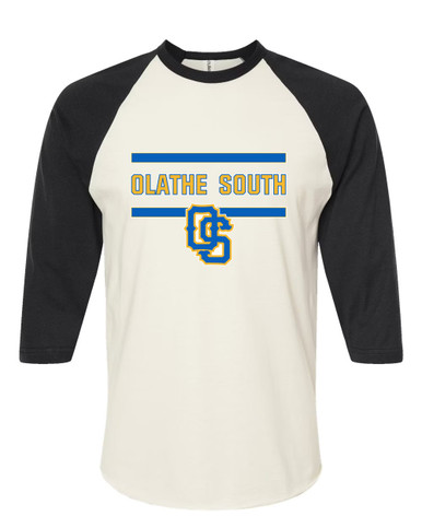 Olathe South Falcons OS Script Mascot #4 Women's Baseball T-Shirt