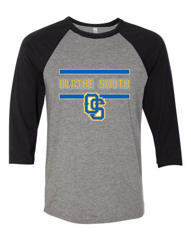 Olathe South Falcons OS Script Mascot #4 Men's Baseball T-Shirt