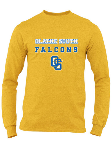 Olathe South Falcons OS Script Spirit Men's LS T-Shirt