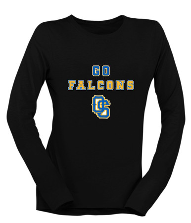 Olathe South Falcons OS Script Go Team Women's LS T-Shirt