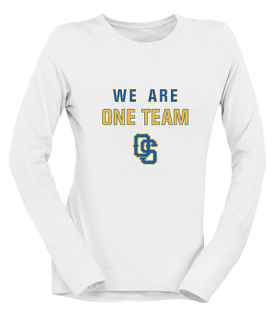Olathe South Falcons OS Script We Are One Team Women's Premium LS T-Shirt