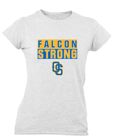 Olathe South Falcons OS Script Strong #1 Women's SS T-Shirt