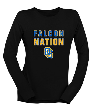 Olathe South Falcons OS Script Nation #2 Women's LS T-Shirt