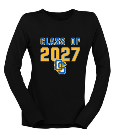 Olathe South Falcons OS Script Class of 2027 Women's Premium LS T-Shirt